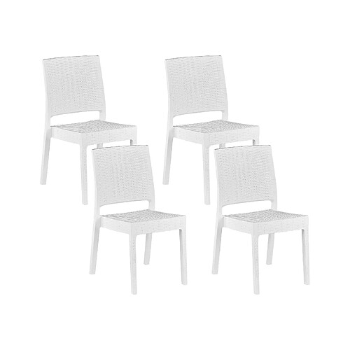 Beliani Chaise de jardin FOSSANO Matière synthétique Blanc