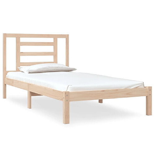 Maison Chic Lit Moderne Chambre - Cadre/structure de lit pour adulte bois de pin massif 90x190 cm simple -MN73765