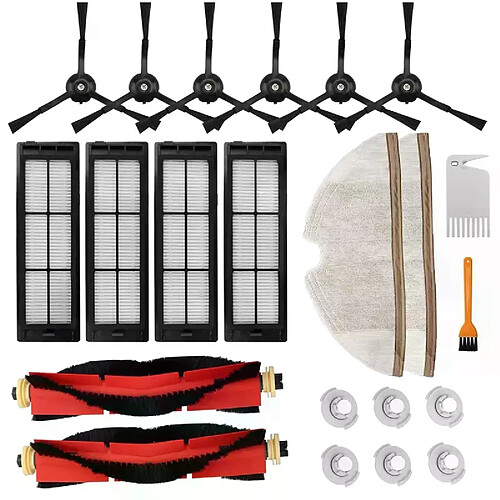 Pièces de rechange pour Xiaomi Roborock Mijia S5/S6/S50/E20/E25/E35, Kit d'accessoires pour balais et filtres, 22 pièces