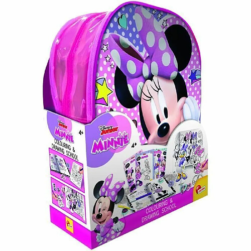 Lisciani Giochi- Minnie Coloring et Drawing School, Sac à Dos, Ardoise, feutres, 92932, Multicolore