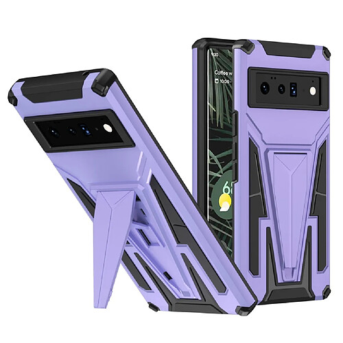 Coque en TPU anti-griffes avec béquille en V, violet pour votre Google Pixel 6 Pro