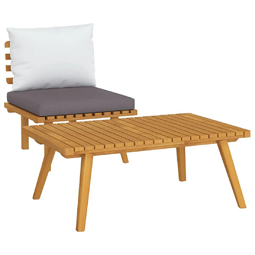 Maison Chic Salon de jardin 2 pcs avec coussins - Table et chaises d'extérieur - Mobilier/Meubles de jardin Moderne Bois d'acacia solide -MN58611