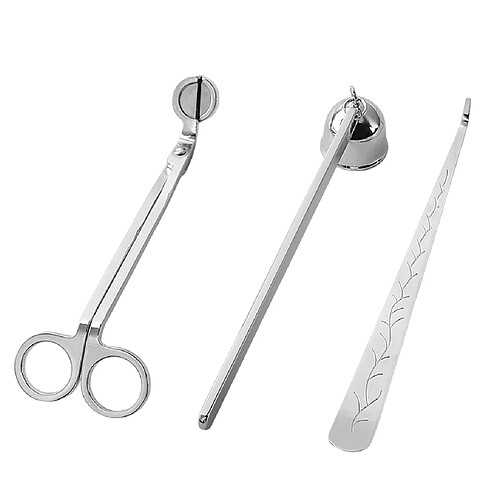 3 Pièces Bougie Mèche Tondeuse Extincteur Dipper Cutter éteindre Le Kit D'outils Argent