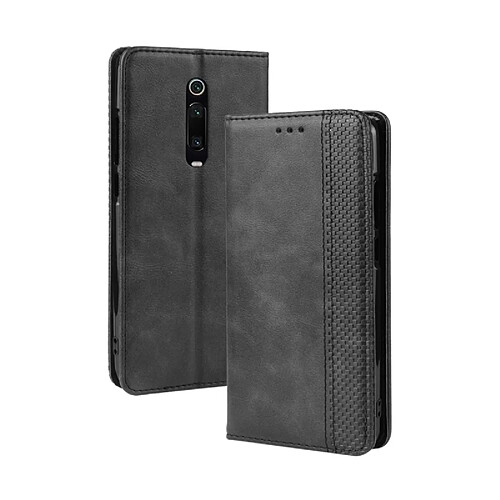 Wewoo Housse Coque Étui en cuir à boucle magnétique avec rétro pour Crazy Horse Texture horizontale Xiaomi Redmi K20 / K20 Proavec porte-carte et fentes cartes et cadre photo Noir