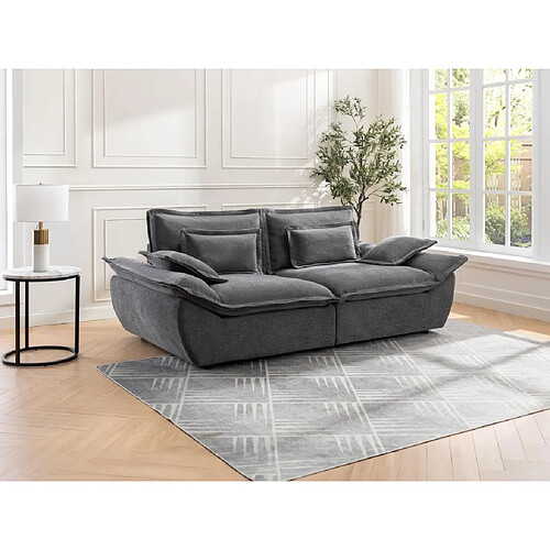 Vente-Unique Canapé 3 places en tissu chiné gris anthracite NARANGO