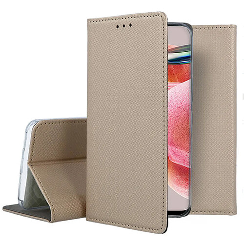 Htdmobiles Housse pour Xiaomi Redmi 12 4G / 5G / Poco M6 Pro 5G - etui coque pochette portefeuille + verre trempe - OR MAGNET