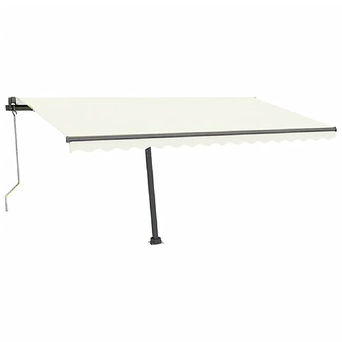 Maison Chic Auvent automatique | Store banne extérieur | Marquise sur pied 450x300 cm Crème -MN92915