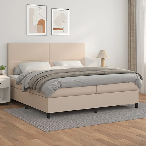 Maison Chic Lit Adulte - Lit simple Lit à sommier tapissier avec matelas moelleux - Meuble de Chambre - Cappuccino 200x200 cm -MN81076