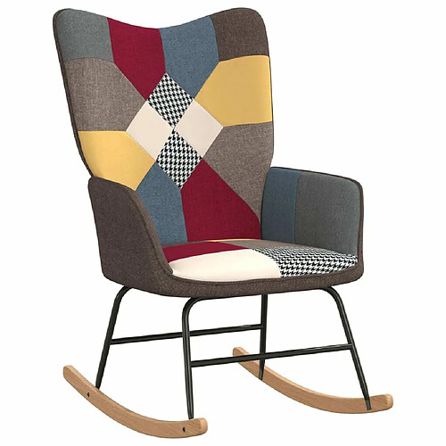 Maison Chic Chaise à bascule | Fauteuil Relax, design moderne Patchwork Tissu -GKD89916