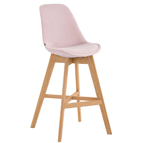 Non Tabouret de bar Cannes velours naturel