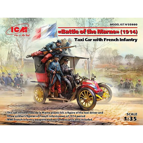 Battle of the Marne(1914),Taxi car wit French Infantry- 1:35e - ICM