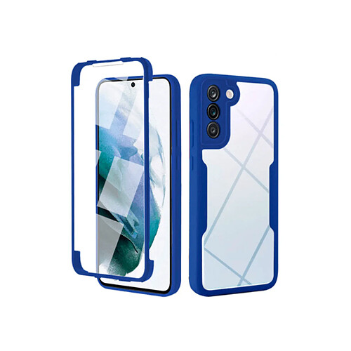 PHONECARE Coque Anti-Crash 360 Protection Résistant aux Chocs Avant et Arriére pour Samsung Galaxy S21 FE 5G - Bleu Foncé