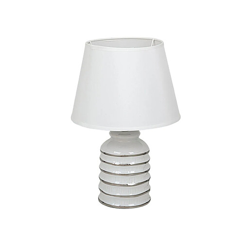 Lampe de bureau Romimex Blanc Argenté Céramique 11 x 34 x 11 cm