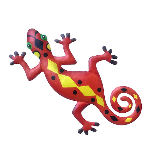 Métal Gecko Décoration Murale Lézard Accrocher Pour La Maison Jardin Patio Clôture Ornement Bleu 2