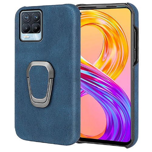 Coque en TPU + PU avec béquille, bleu pour votre Realme 8/8 Pro