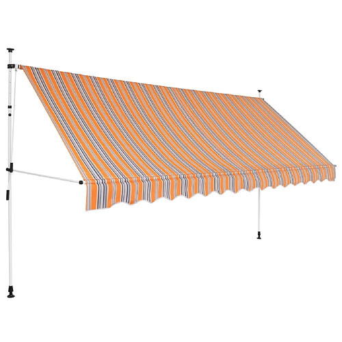 vidaXL Auvent rétractable manuel 350 cm Rayures jaunes et bleues