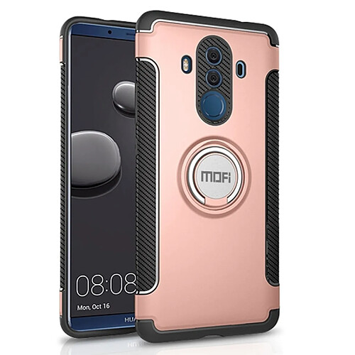 Wewoo Coque or rose série mystérieuse pour Huawei Mate 10 Pro antichoc étui de protection arrière avec support magnétique rotatif