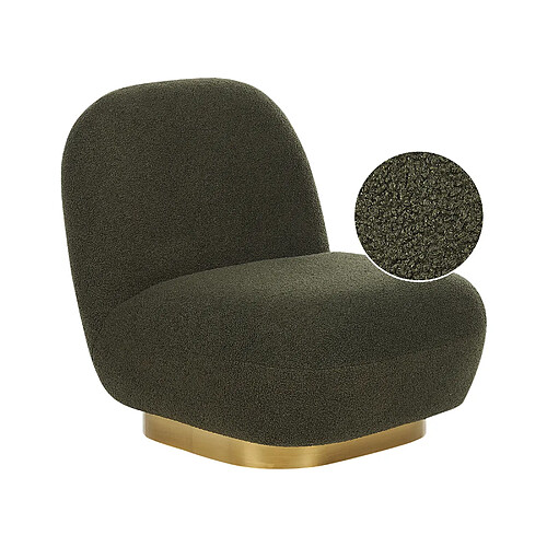 Beliani Fauteuil LOVIISA Bouclé Vert foncé