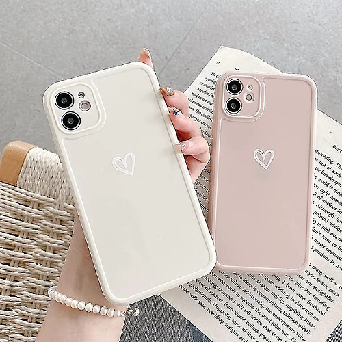 Universal Compatible avec un étui iPhone 11 pour les filles, mignon love coeur motif de coeur soft slim tpu prot