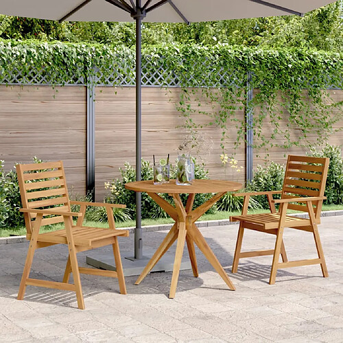 vidaXL Ensemble à manger de jardin 3 pcs Bois d'acacia solide