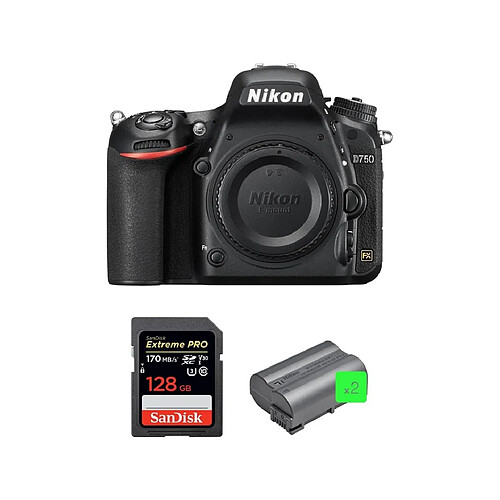 NIKON D750 Body + SANDISK Extreme Pro 128GB 170MB/s SDXC + NIKON EN-EL15B Battery * 2 pieces