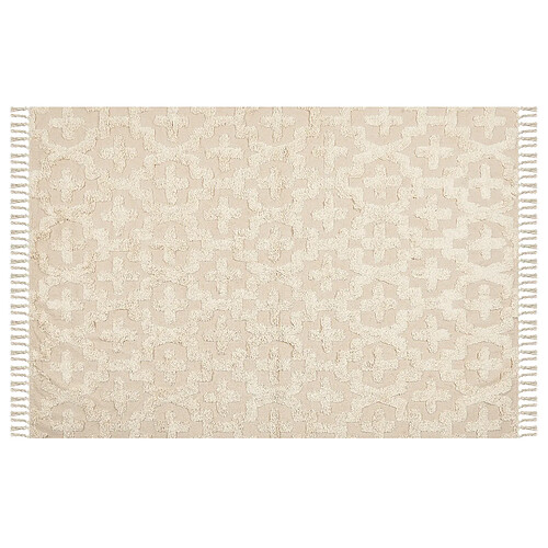 Beliani Tapis en coton 140 x 200 cm beige ITANAGAR