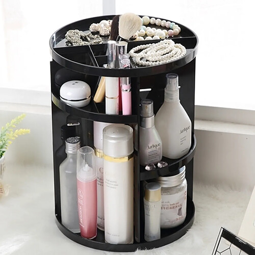 Wewoo 360 Degrés Tourner Cosmétique Fonctionnelle noir Conteneur Maquillage Organisateur Boîte De Rangement Écologique, Taille: 23 x 31 cm