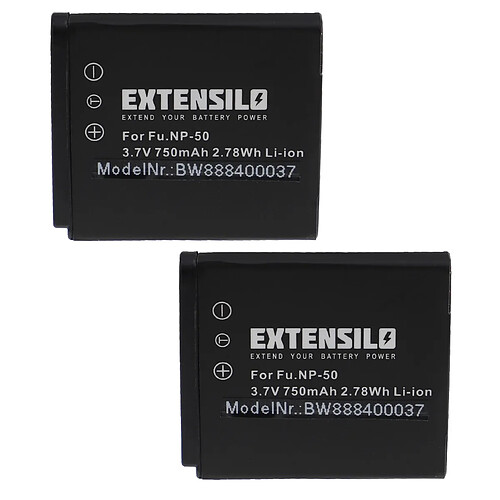 Vhbw EXTENSILO 2x Batteries compatible avec Kodak EasyShare M1033, M1093 IS, V1073, V1233, V1253 appareil photo, reflex numérique (750mAh, 3,7V, Li-ion)