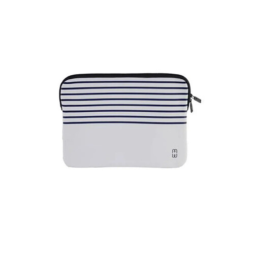 MW Housse pour MacBook 13 pouces à Mémoire de Forme Marinière Anti-rayures Blanc / Bleu