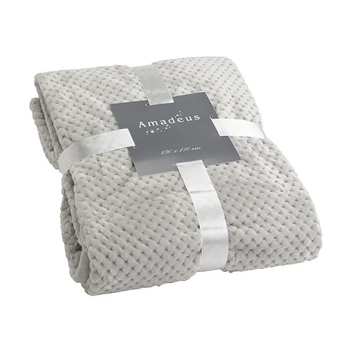 Amadeus Plaid damier 130 x 170 cm gris clair.