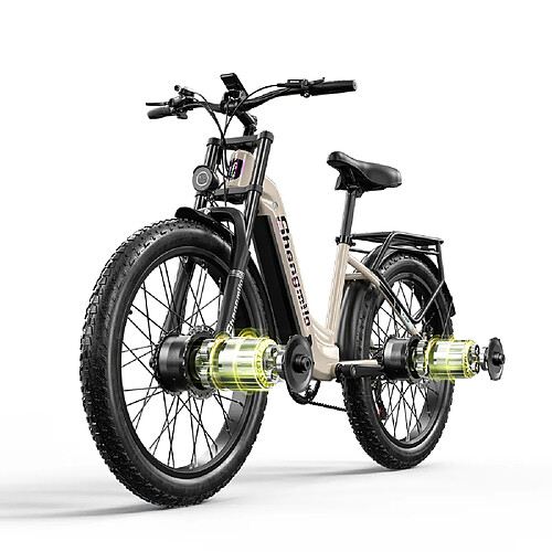 Shengmilo vélo électrique adulte S700, vélo électrique unisexe, double moteurs avant et arrière ultra-puissants 2000W