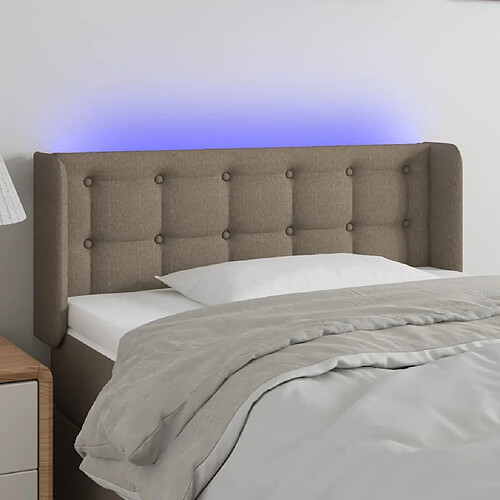 Maison Chic Tête de lit scandinave à LED,meuble de chambre Taupe 103x16x78/88 cm Tissu -MN78394