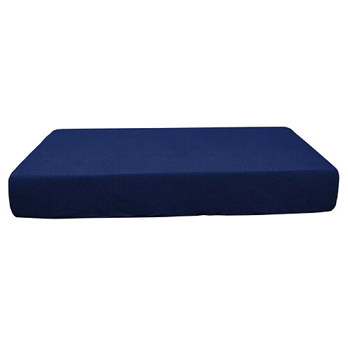 Housse de coussin de siège de canapé Jacquard Strand Spandex Bleu foncé-Taille S