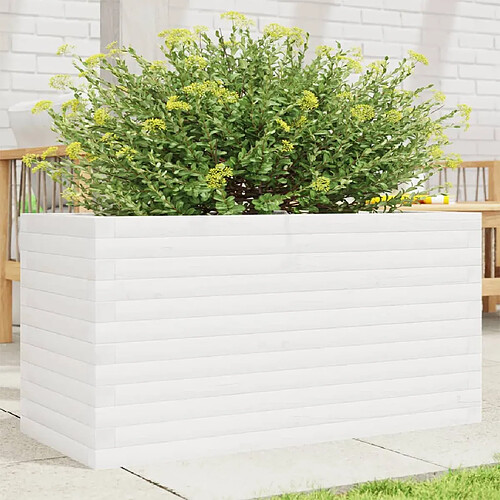 vidaXL Jardinière blanc 90x40x46 cm bois de pin massif