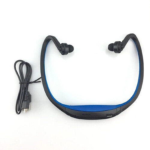 Wewoo Ecouteurs Bluetooth sport sans fil S9 pour iPhone HuXiaoMi téléphone, Carte de support TF / SD & Microphone (Bleu)