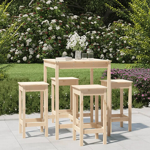 vidaXL Ensemble de bar de jardin 5 pcs bois de pin massif