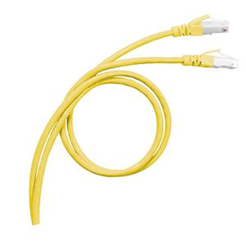 cordon de brassage rj45 - c6a - s/ftp - jaune - 3 mètres - legrand 051782