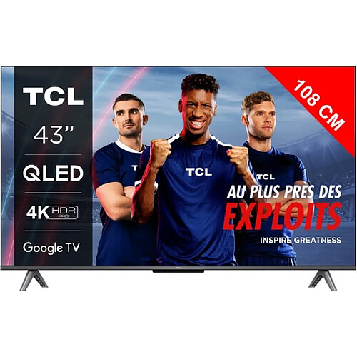 TCL TV QLED 4K 108 cm TV 4K QLED 43C649 Google TV