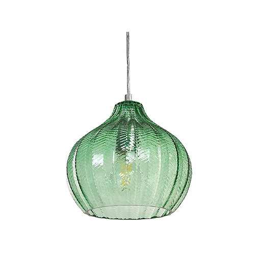 Beliani Lampe suspension KEILA Verre Vert