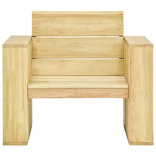 Maison Chic Chaise de jardin - Fauteuil d'extérieur 89x76x76 cm Bois de pin imprégné -MN31822