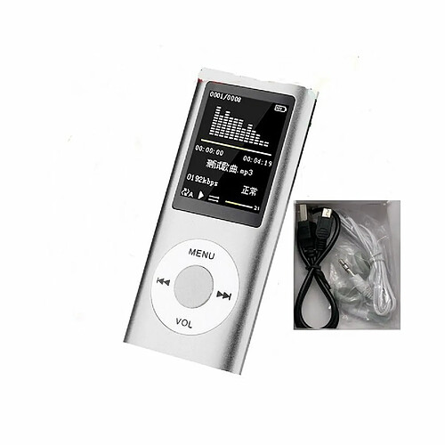 Lecteur De Musique Radio Hifi Lecteur Mp3 Écran Lcd Numérique Enregistrement Vocal Lecteur Fm Argent