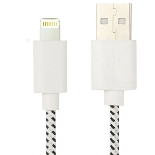 Wewoo Câble blanc pour iPhone 6 et 6 Plus, 6s 6s Plus, 5 5S 5C de charge de transfert de données USB en nylon de style 3m,