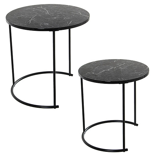 Jeu de 2 tables Alexandra House Living Noir Métal