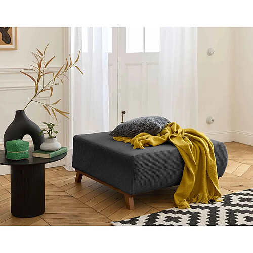 Bestmobilier Cristal - pouf modulable - 95 cm - en velours côtelé