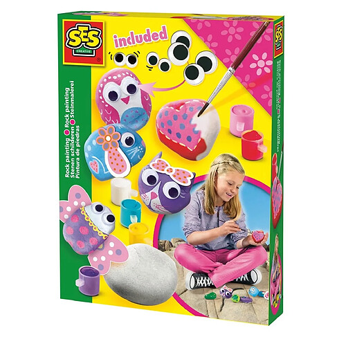 SES Creative Kit créatif pour enfant Peinture sur pierre - SES