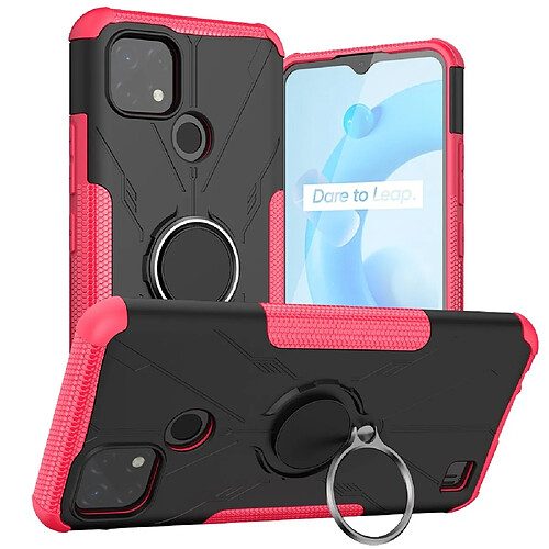 Coque en TPU anti-chocs avec béquille pour votre Realme C20/C21 4G - rose