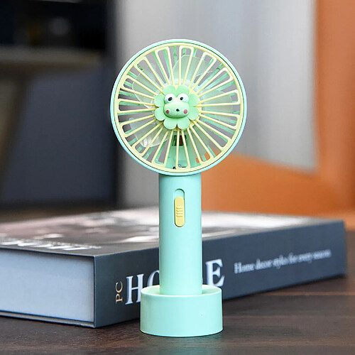 (Vert) Mini Ventilateur de Poche Portable Design En Forme De Dessin Animé Mignon Chargement d'alimentation Usb