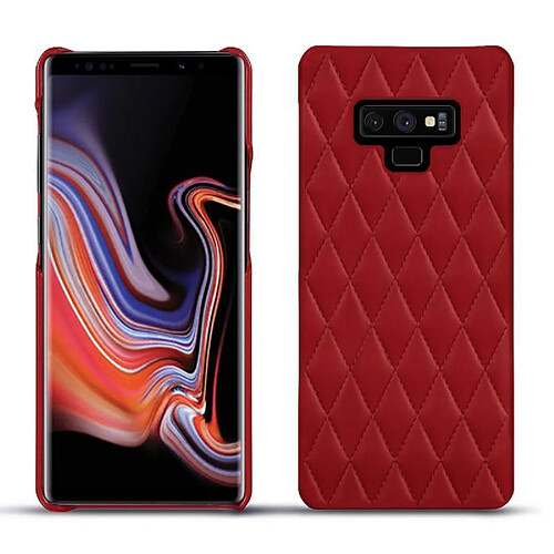 Coque cuir Samsung Galaxy Note9 - Coque arrière - Rouge - Couture ( Nappa - Pantone #d50032 ) - NOREVE