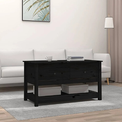 Maison Chic Table basse,Table Console Table d'appoint, Table pour salon Noir 102x49x55 cm Bois massif de pin -MN91519