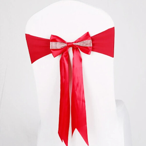 Wewoo Pour les événements de mariage Cérémonie de fête Banquet Décoration de Noël Chaise Sash Bow Élastique Ruban Retour Cravates Bandes Ceintures de Light Wine Red